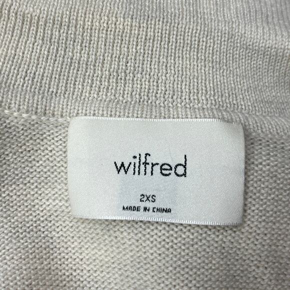 Aritzia Wilfred NWOT Cream White Knit Deep V Wool Collar Midi Sweater Dress 2XS - Picture 11 of 13